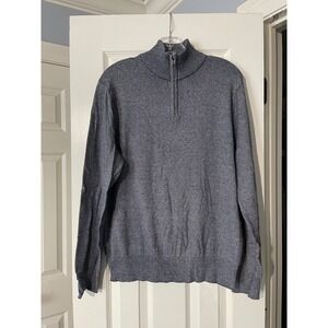 Bonobos Blue 1/4 Zip Pullover Sweater Cotton Cashmere Men's XL